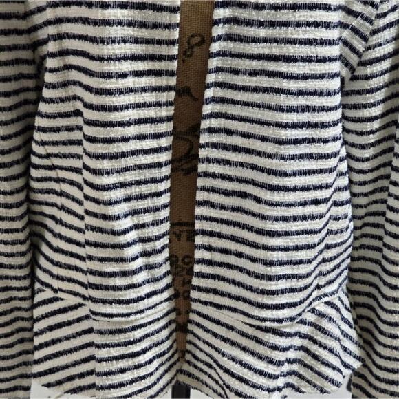 LOFT Striped Peplum Cotton Blend Blazer Women's Size XL - Picture 7 of 9